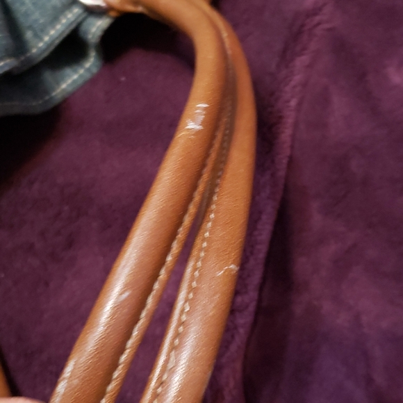 Y2K Embroidered Denim & Faux Leather Scrunch Purse - Picture 5 of 6